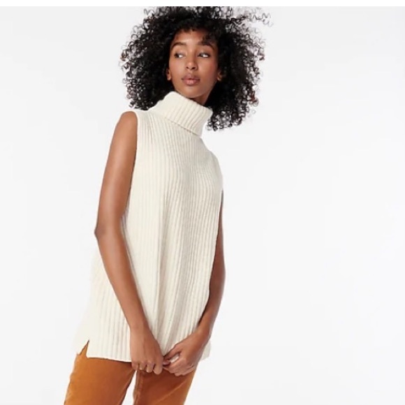 J. Crew Sweaters - New: J Crew Ribbed Wool Turtleneck Sweater Vest. Size Small